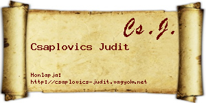 Csaplovics Judit névjegykártya